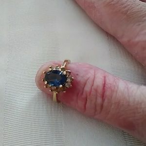 Sapphire color and Crystal ring